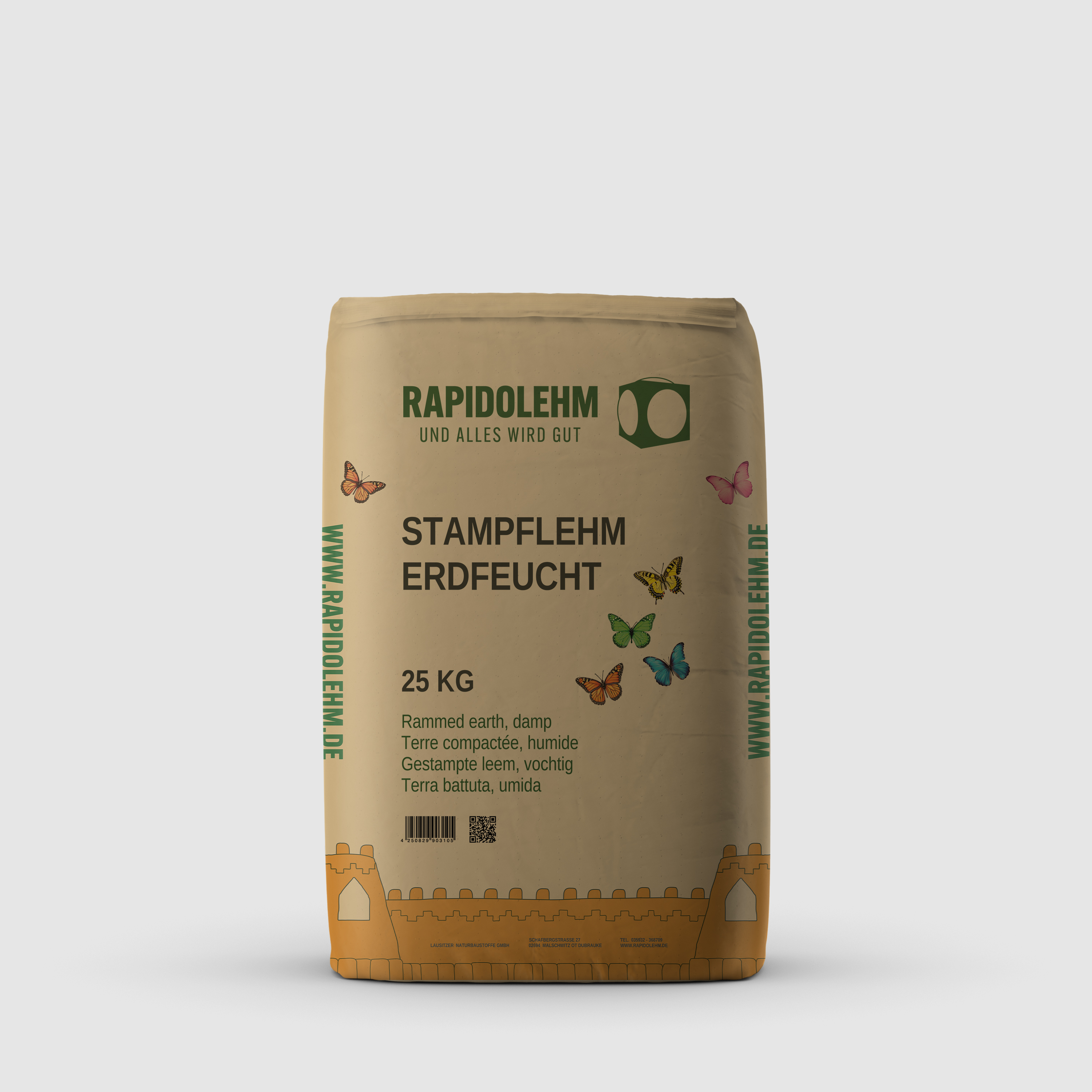 Stampflehm Rapido erdfeucht 25 kg Sack