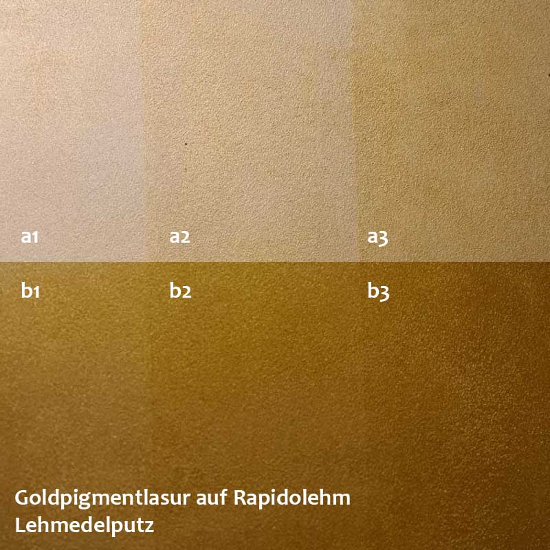 Goldpatinaeffekt auf Lehm