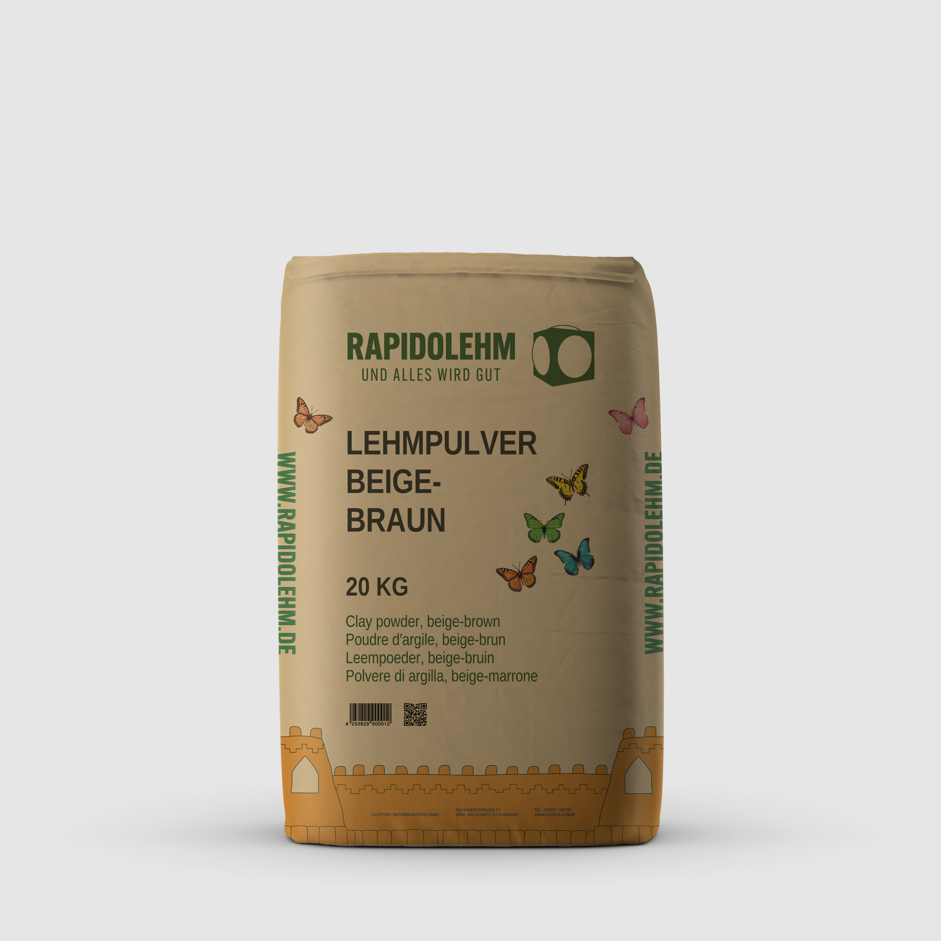 Lehmpulver Rapido beigebraun 20 kg Sack
