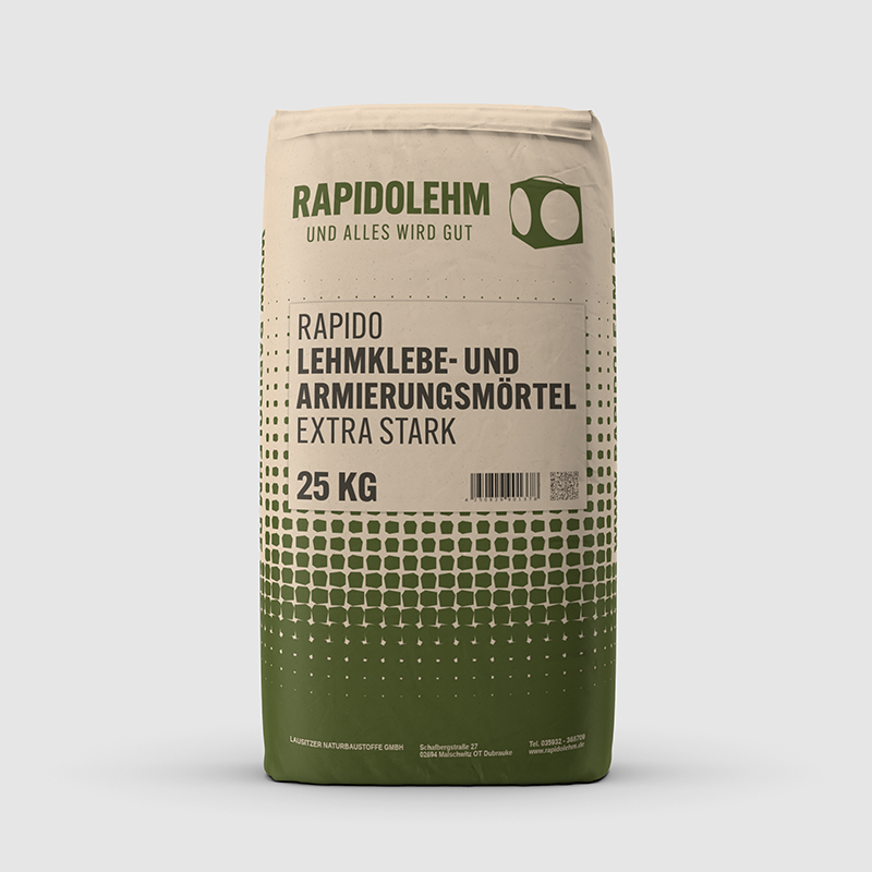 Lehm Klebe- und Armierungsmörtel Rapido extrahart 25 kg Sack